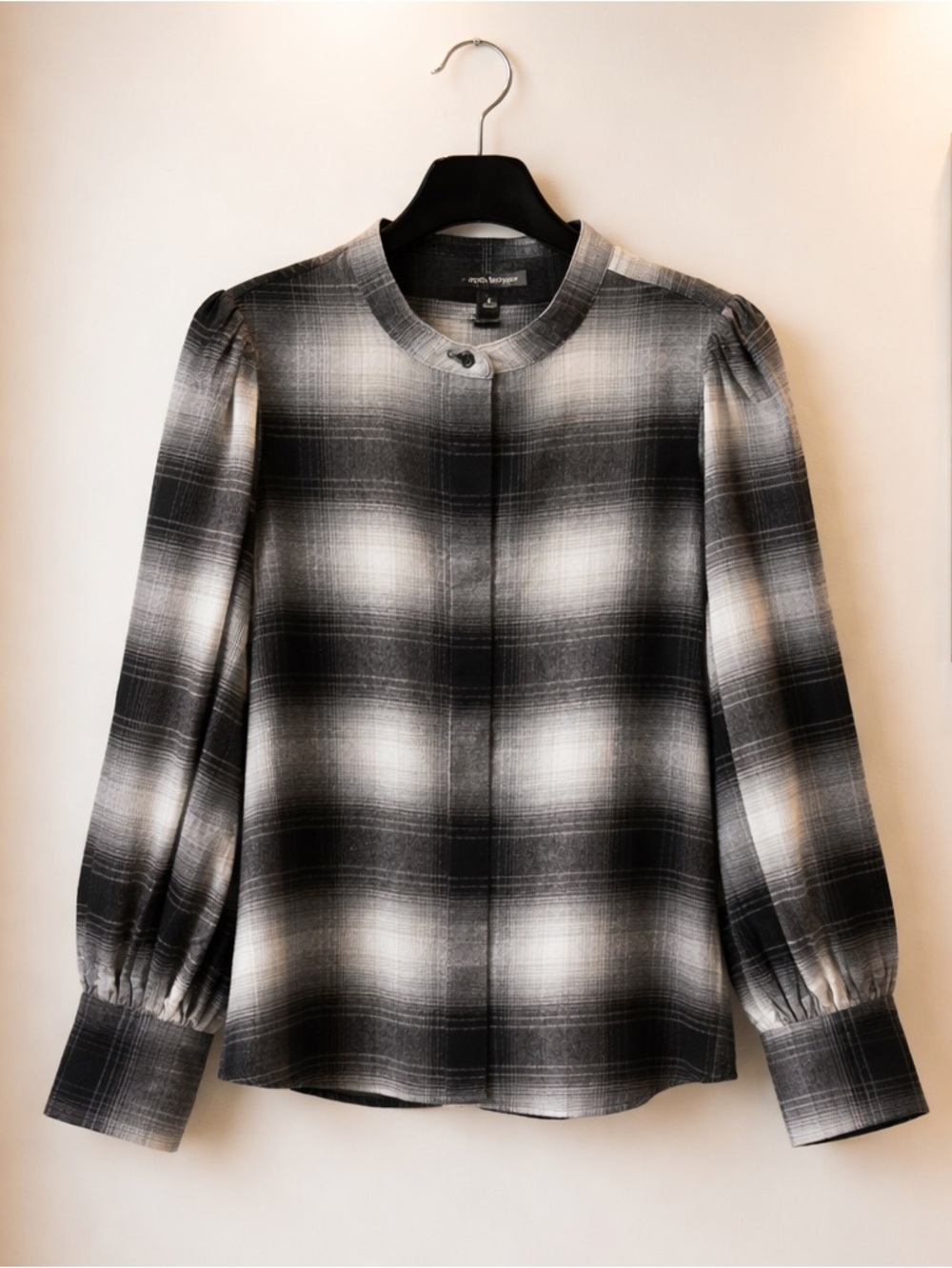 BANANA REPUBLIC Womens Plaid Bishop Sleeve Flannel Button Up Shirt Size S